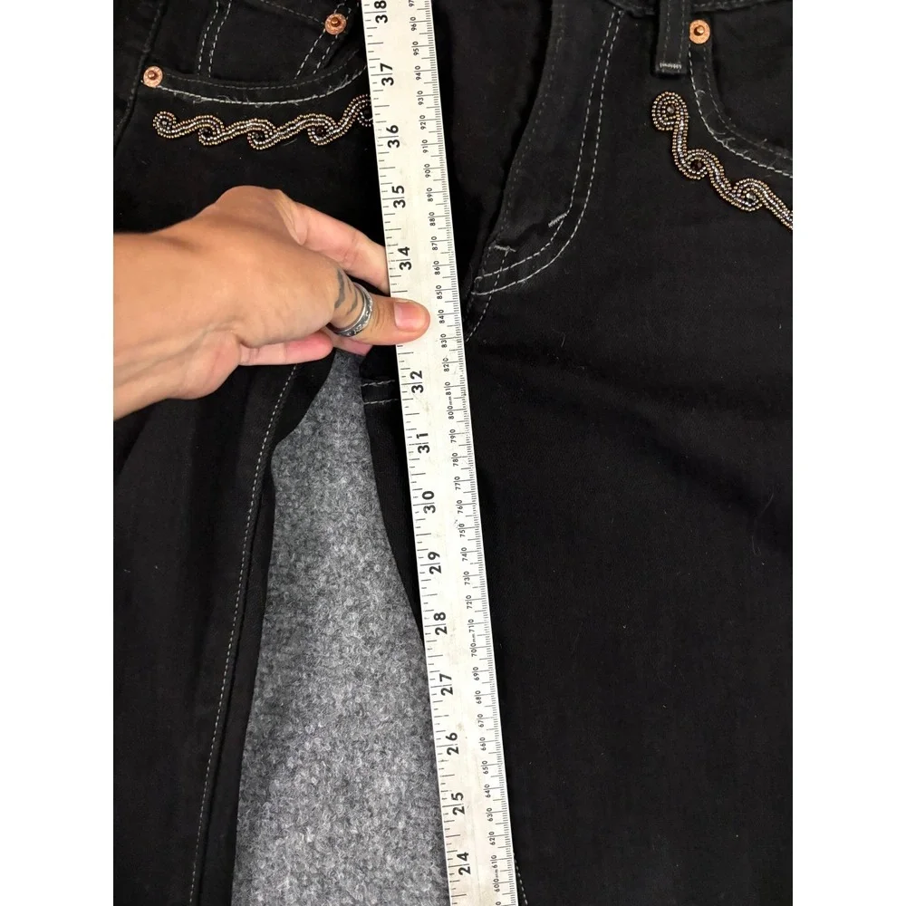 Western Couture Michelle Julene OOAK Jeans‎ Mother of Pearl Beaded Horsehair 29